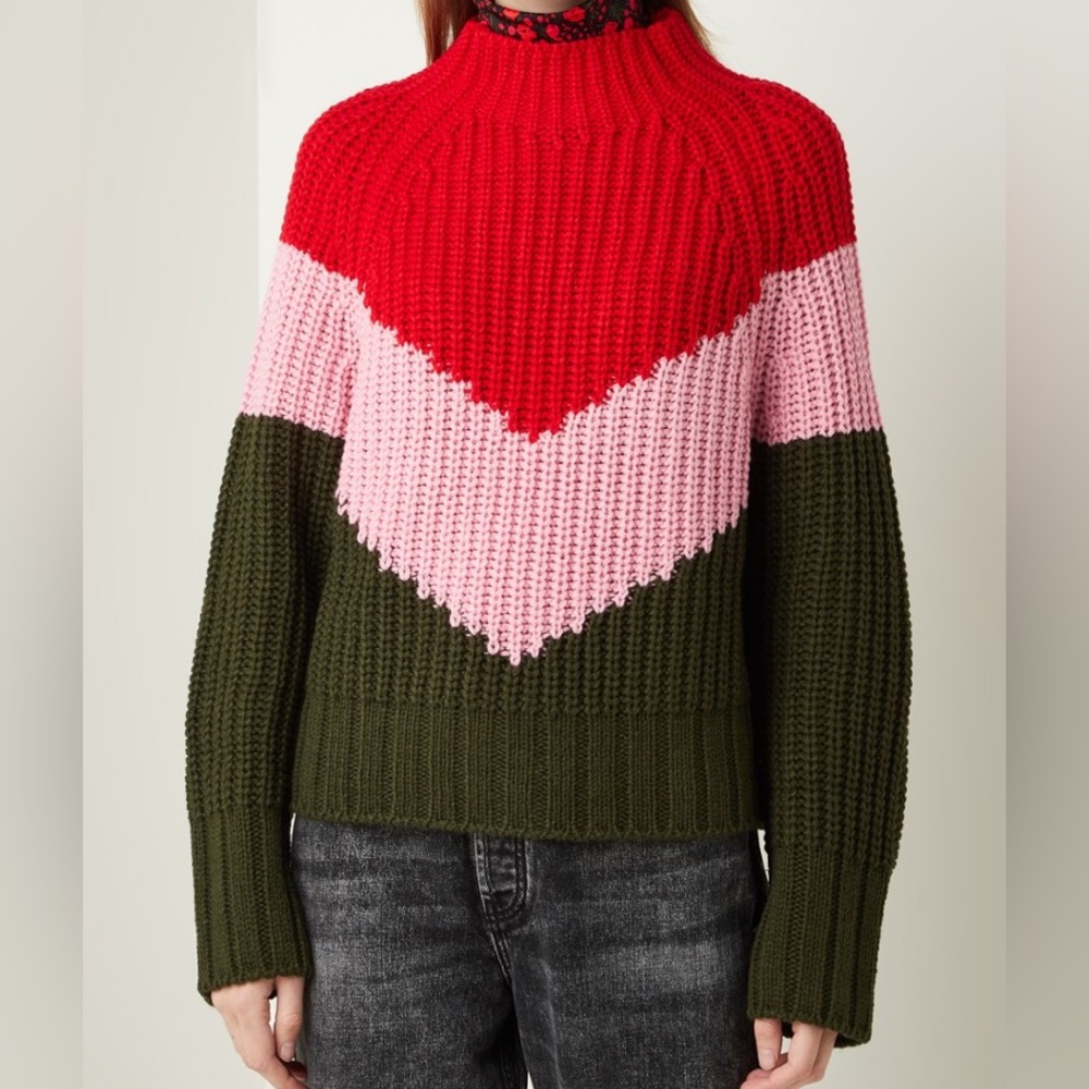 ESSENTIEL ANTWERP Wool Color Block Sweater
